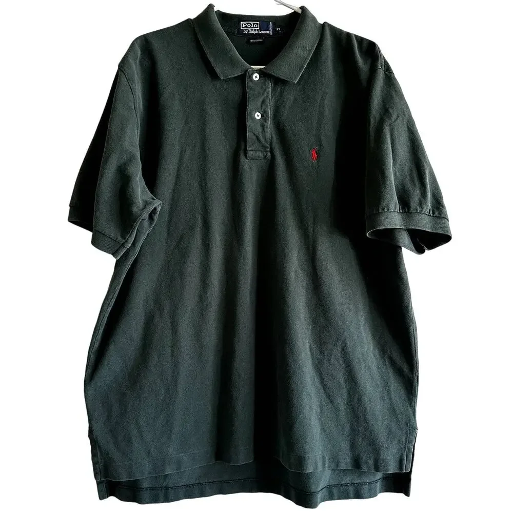 Polo By Ralph Lauren Polo Shirt Embroidered Logo Short Sleeve Pullover Green XL